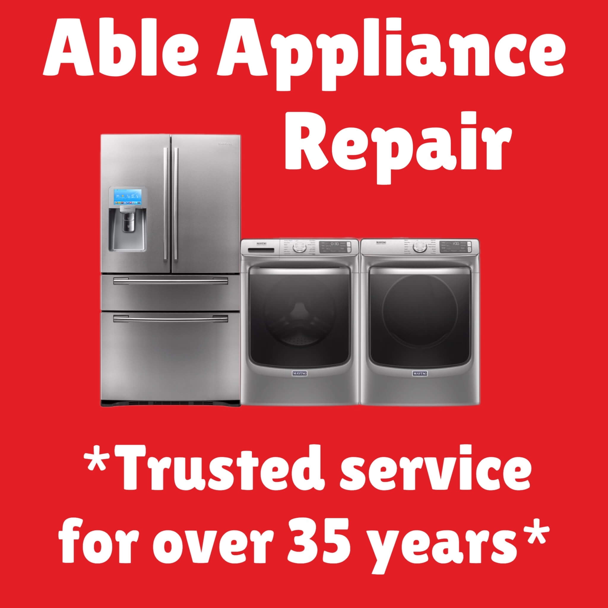 Kansas city locally owned appliance expert Able Appliance Repairs, website logo